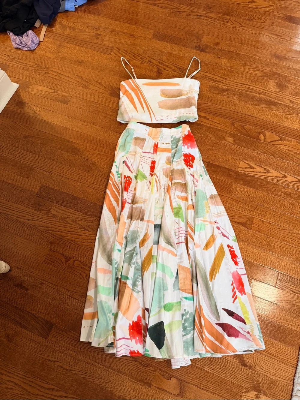 ANTONIO MELANI Abstract Watercolor top and Skirt - set